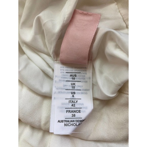 Nicholas Christina Side Tie Mini Dress White Sweetheart Neckline Sheath US 6 - Picture 10 of 13